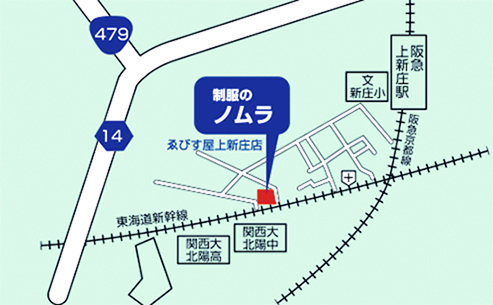 上新庄店の地図